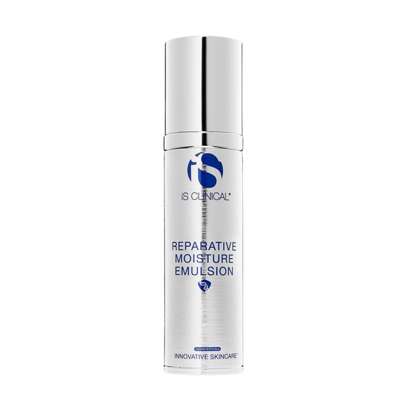 IS Clinical Reparative Moisture Emulsion bottle on a white background