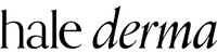 The words hale derma in lowercase, black serif font on a light gray background.